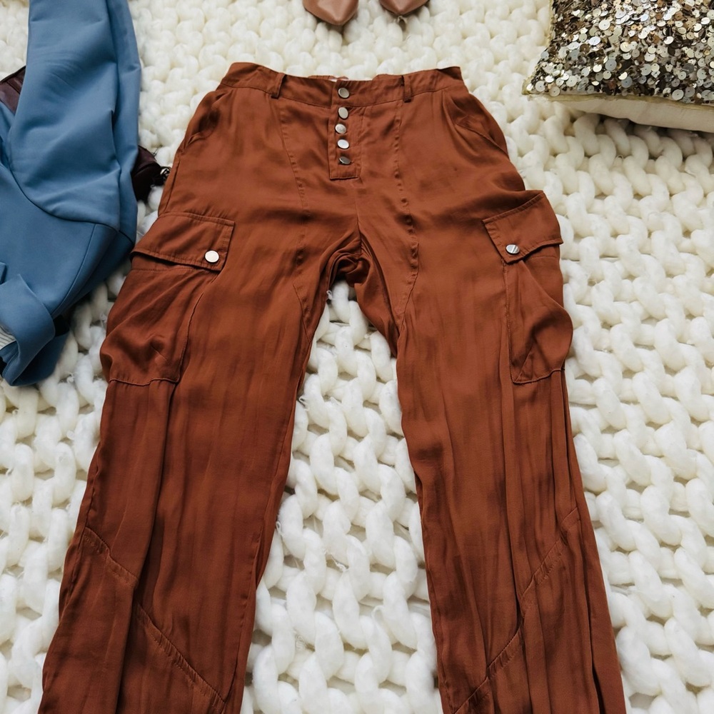 Anthropologie Brown Button-Front Pants